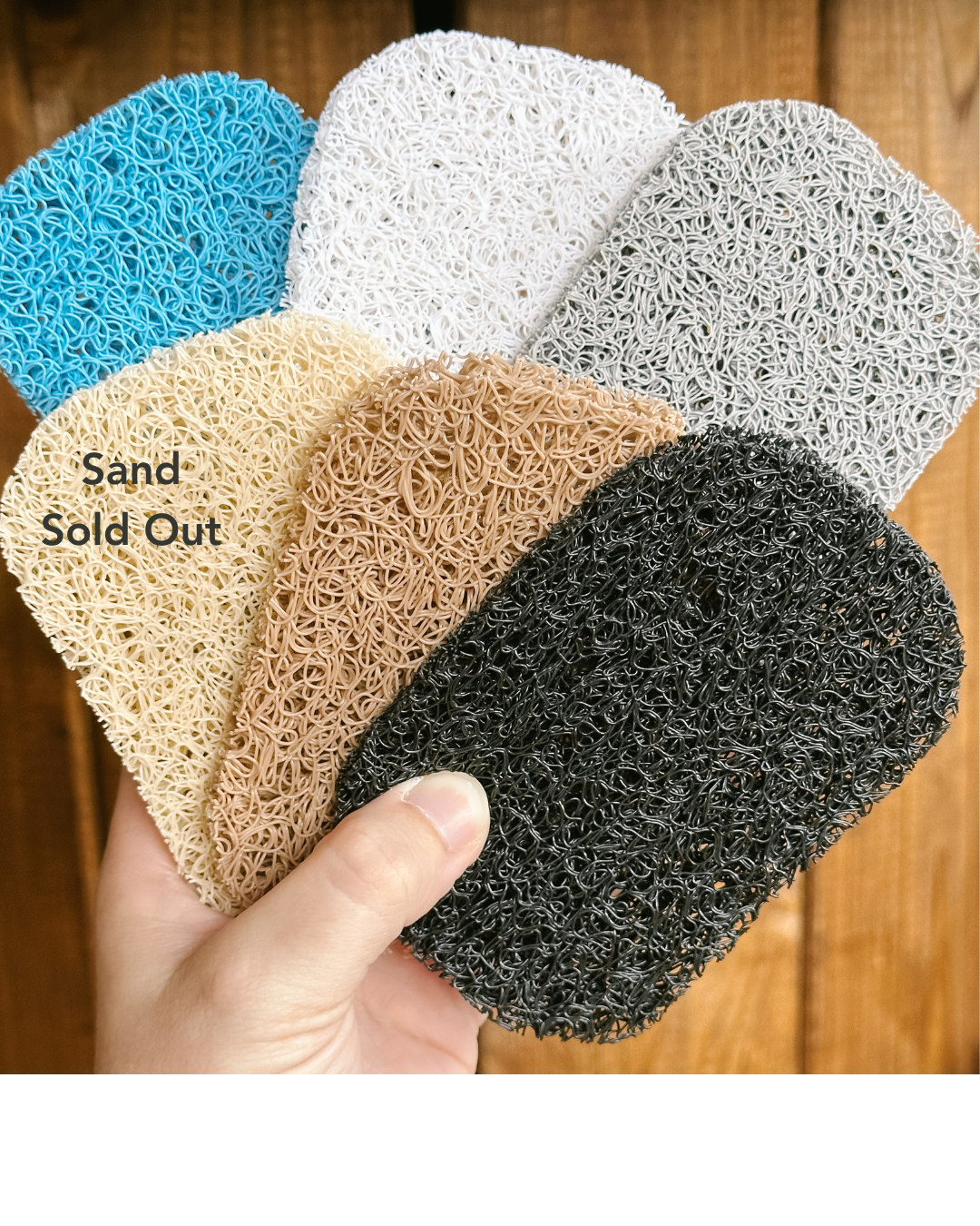 Plastic soap rest with slotted design – keeps bar soap dry between uses, extends soap life, and prevents soggy buildup.