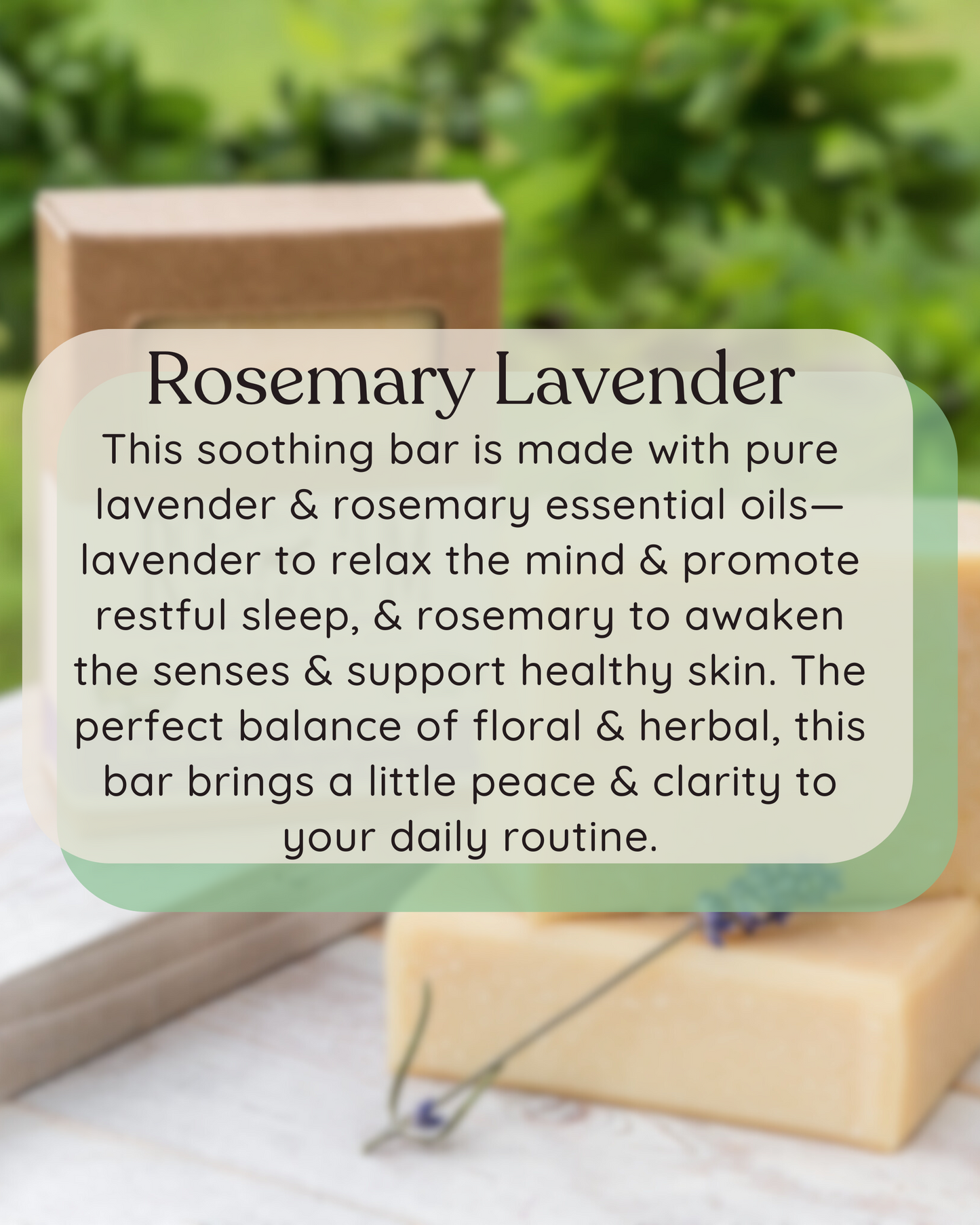 Rosemary Lavender Goat Milk Soap-One Bar