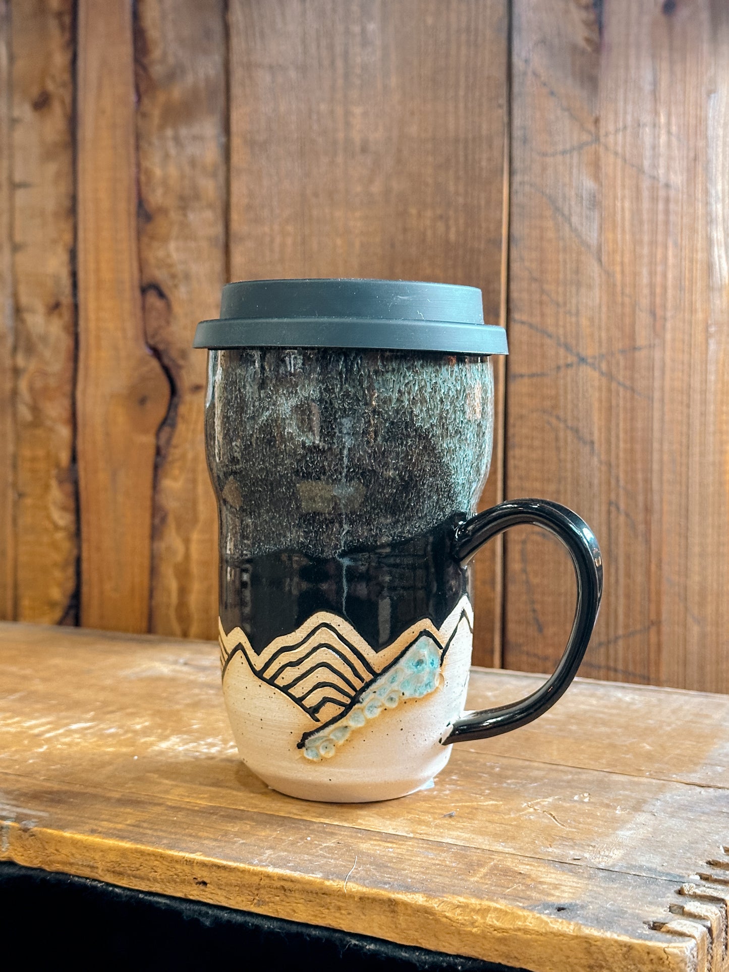 Slab and Cedar Travel Pottery Mug