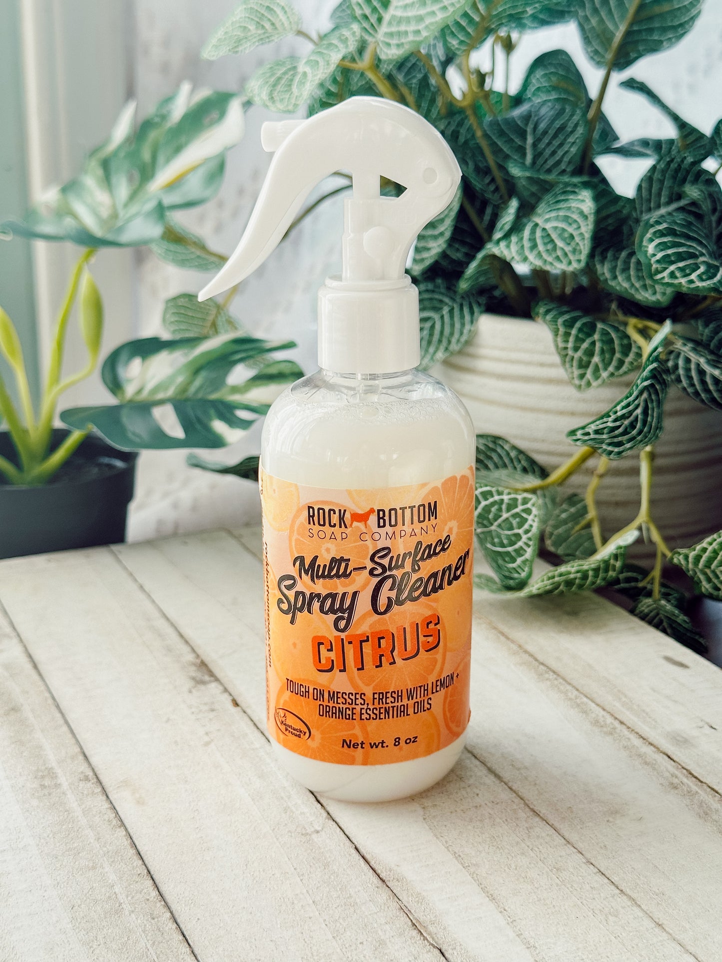 Surface Cleaner Spray – Plant-Based & Powerful | Rock Bottom Soap (8 oz)