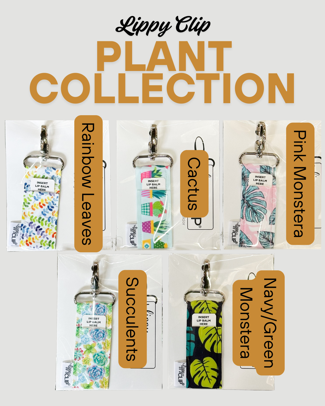 LippyClip lip balm holder – fabric clip-on pouch designed to securely hold standard lip balms, perfect for bags, backpacks, and keychains.
