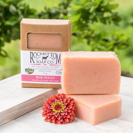 Pink Petals Goat Milk Soap - One Bar